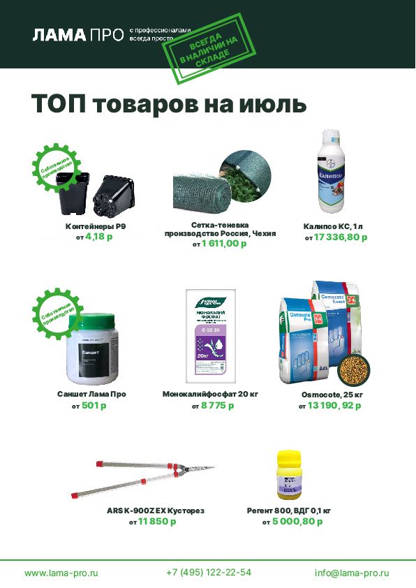 Топ товаров на июль